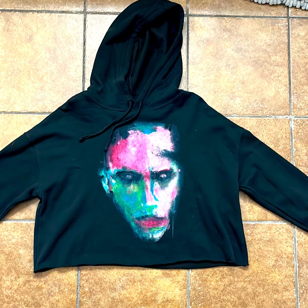 Marilyn Manson crop top hoodie size large